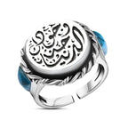 Love Ring crowned with Turquoise Stone 925 sterling silver - Turquoise