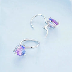 Love Zircon 925 Silver Earing - Multi Color