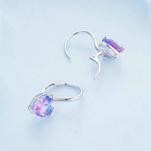 Love Zircon 925 Silver Earing - Multi Color