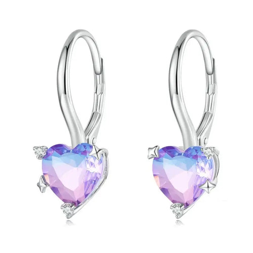 Love Zircon 925 Silver Earing - Multi Color