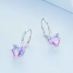 Love Zircon 925 Silver Earing - Multi Color