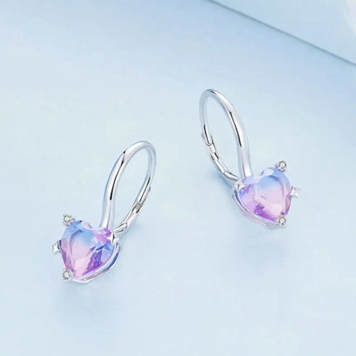 Love Zircon 925 Silver Earing - Multi Color