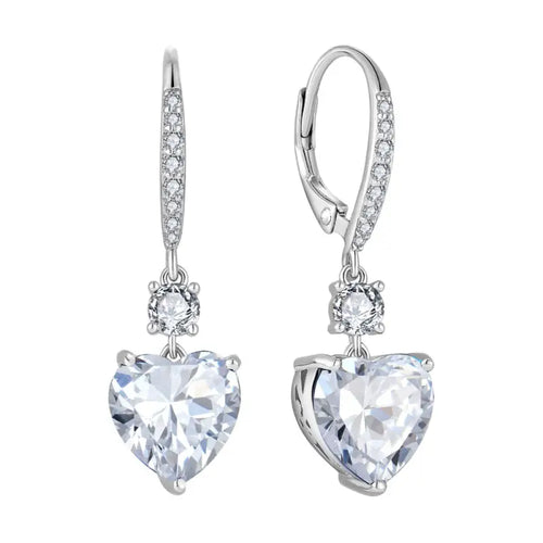 Love Zircon 925 Silver Earring - Transparent - Earrings