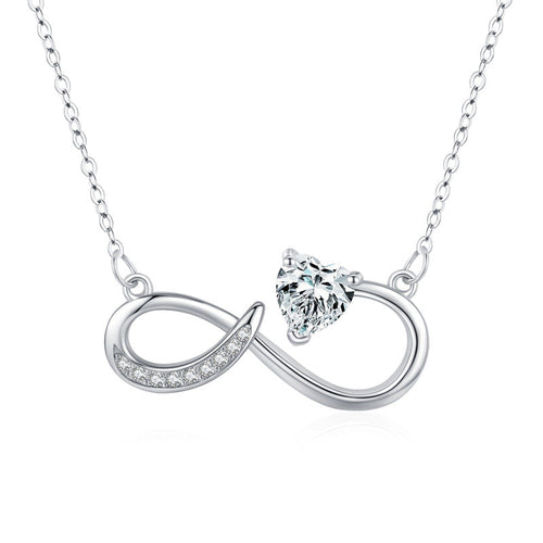 Lovely Infinity Silver Necklace - Transparent - NECKLACES