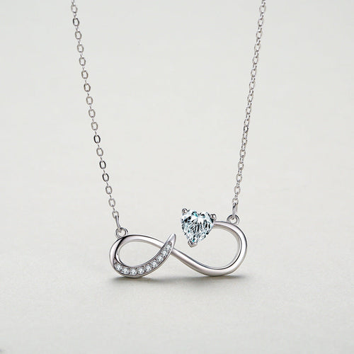 Lovely Infinity Silver Necklace - Transparent - NECKLACES