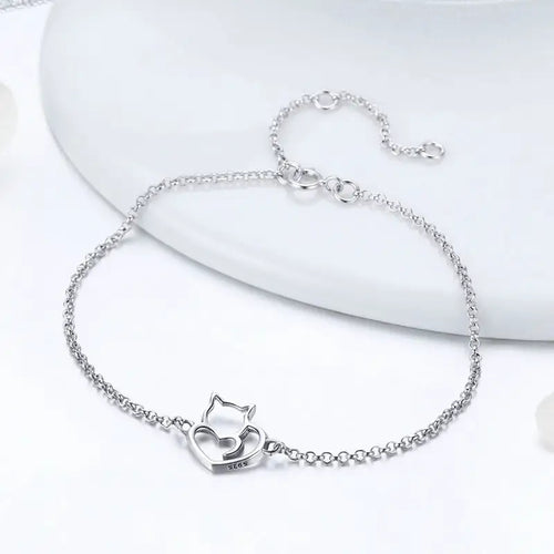 Lovely Kitty Bracelet 925 Silver - Transparent