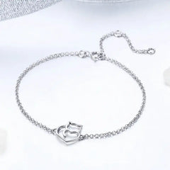 Lovely Kitty Bracelet 925 Silver - Transparent
