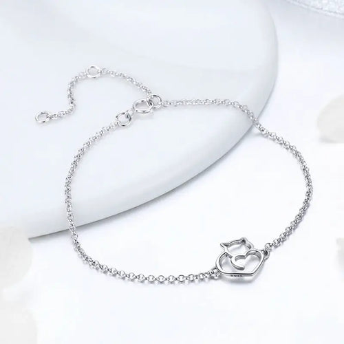 Lovely Kitty Bracelet 925 Silver - Transparent