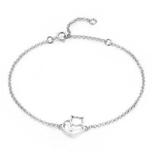 Lovely Kitty Bracelet 925 Silver - Transparent