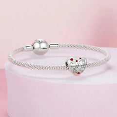 Lovely Little Boy & Girl Charm - 925 sterling silver - Red