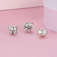 Lovely Little Boy & Girl Charm - 925 sterling silver - Red