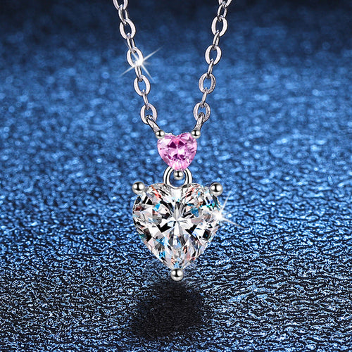 Lovely Moissanite 925 Silver Necklace - Multi Color - NECKLACES