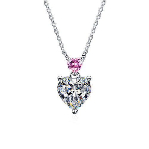 Lovely Moissanite 925 Silver Necklace - Multi Color - NECKLACES