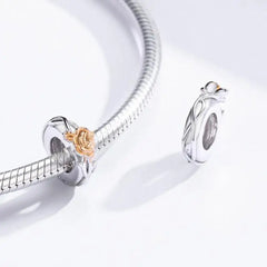 Lover Rose Flowers 925 Silver Charm - Multi Color