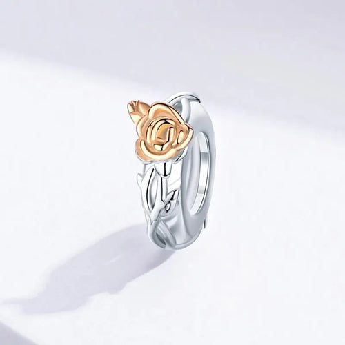Lover Rose Flowers 925 Silver Charm - Multi Color