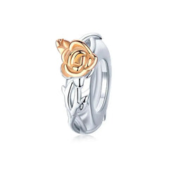 Lover Rose Flowers 925 Silver Charm - Multi Color
