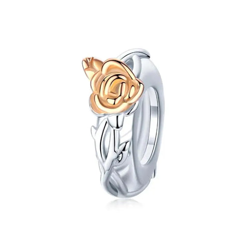 Lover Rose Flowers 925 Silver Charm - Multi Color