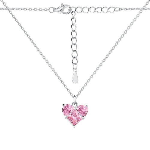 Love’s Trio-925 silver necklace - Pink