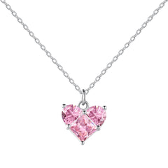 Love’s Trio-925 silver necklace - Pink