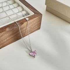 Love’s Trio-925 silver necklace - Pink