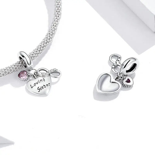 Loving Sister 925 Silver Charm - Multi Color
