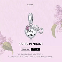 Loving Sister 925 Silver Charm - Multi Color