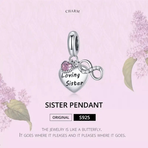 Loving Sister 925 Silver Charm - Multi Color