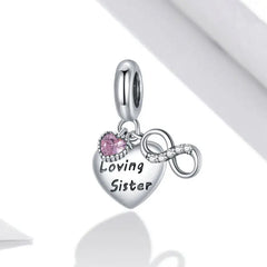 Loving Sister 925 Silver Charm - Multi Color