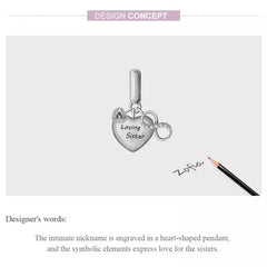 Loving Sister 925 Silver Charm - Multi Color