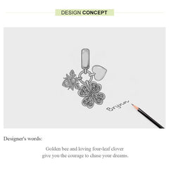 Lucky Flower 925 Silver Charm - Multi Color