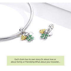 Lucky Flower 925 Silver Charm - Multi Color