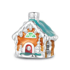 Luminous Christmas House 925 Silver Charm - Multi Color