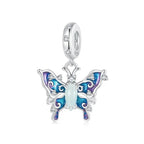 Luminous Colorful Butterfly Charm - 925 sterling silver - Multi Color