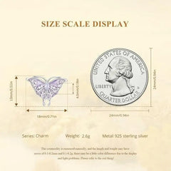 Monet Shaped Pendant - 925 sterling silver - Purple
