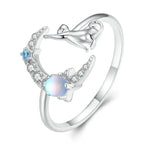 Moon and stars 925 sterling silver ring - Multi Color - Rings