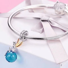 Moon Fairy 925 Silver Charm - Blue