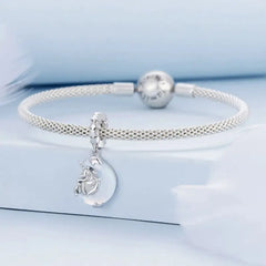 Moon Unicorn 925 Silver Charm - Multi Color