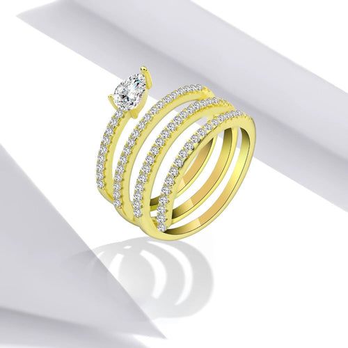 Multiple parallel layers Zircon 925 Silver Ring - fathyibrahim