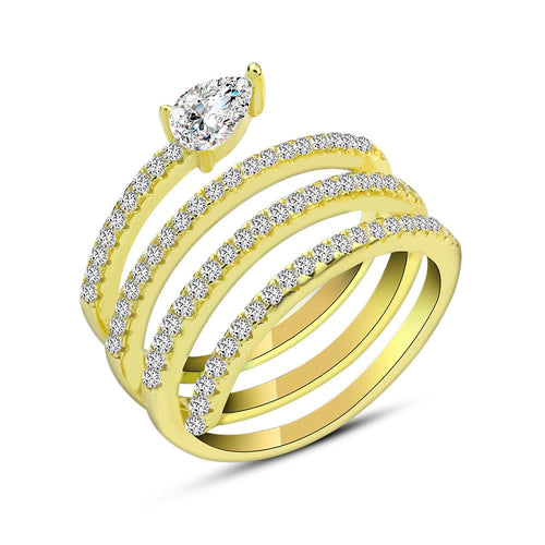 Multiple parallel layers Zircon 925 Silver Ring - fathyibrahim