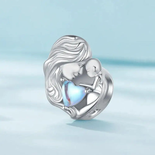 Mum and Son Charm - 925 sterling silver - Multi Color