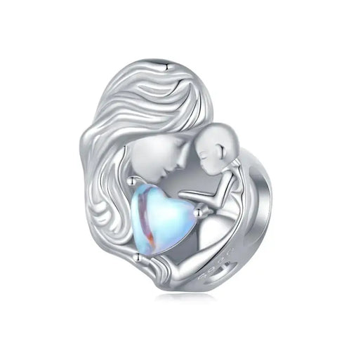 Mum and Son Charm - 925 sterling silver - Multi Color