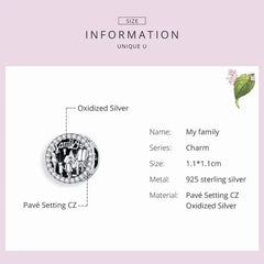 My Family 925 Silver Charm - White