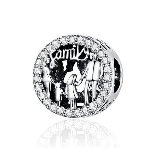My Family 925 Silver Charm - White