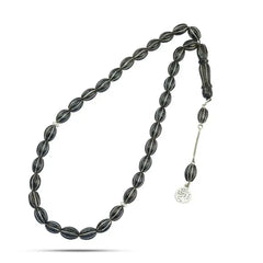 Natural Yusr Rosary inlaid with silver 33Beads - Multi Color - Rosary