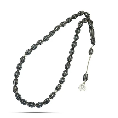 Natural Yusr Rosary inlaid with silver 33Beads - Multi Color - Rosary