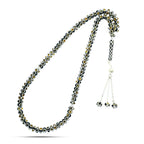 Natural Yusr Rosary inlaid with silver and Amber, 99 Beads - fathyibrahim