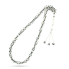 Natural Yusr Rosary inlaid with silver and Ivory, 99 Beads - fathyibrahim