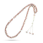 Natural Yusr Rosary Inlaid with Silver and Ivory and Sapphire, 99 beads - fathyibrahim