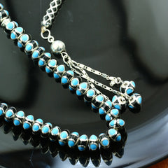 Natural Yusr Rosary Inlaid with Silver and Turquoise, 99 beads - fathyibrahim