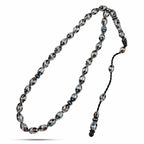 Natural Yusr Rosary Inlaid with Silver & Turquoise & Amber ,33 beads - fathyibrahim